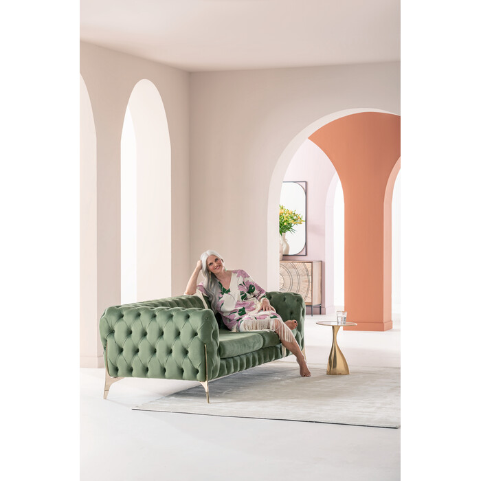 [86658] Sofa Bellissima 3-pl Velvet verde 240cm - 2