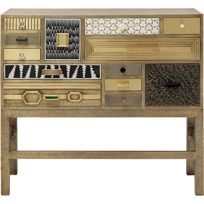 [86704] Commode haute Chalet doré 13 tiroirs