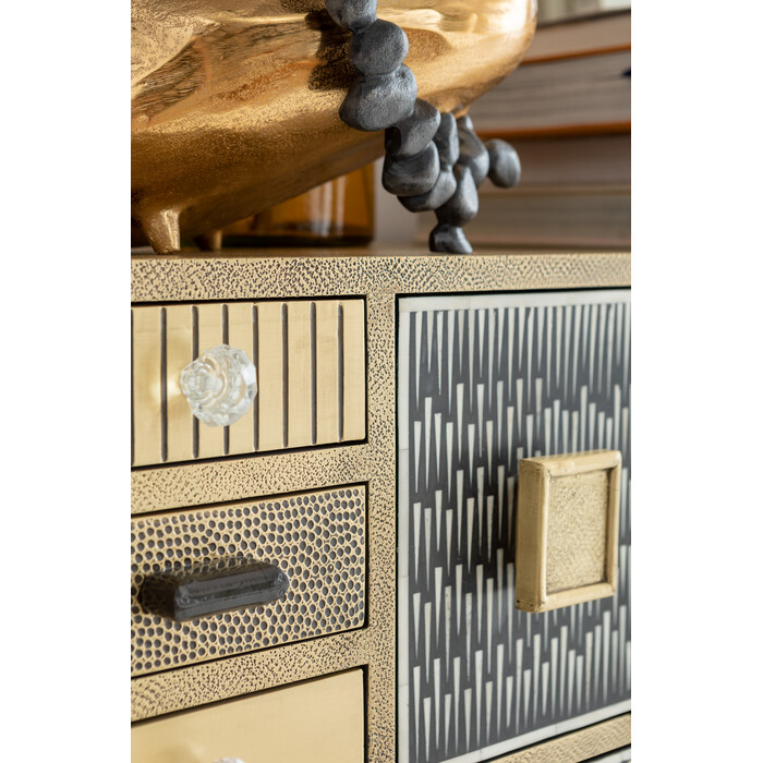 [86704] Commode haute Chalet doré 13 tiroirs - 2