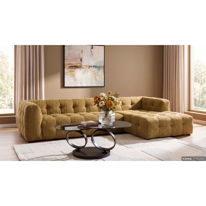 Corner Sofa Salamanca Gold Brown Right  320cm