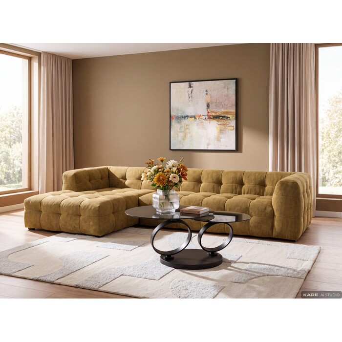 Corner Sofa Salamanca Gold Brown Left 320cm