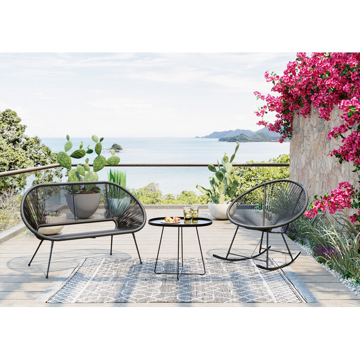 [86872] Chaise à bascule Acapulco Mono noir - 2