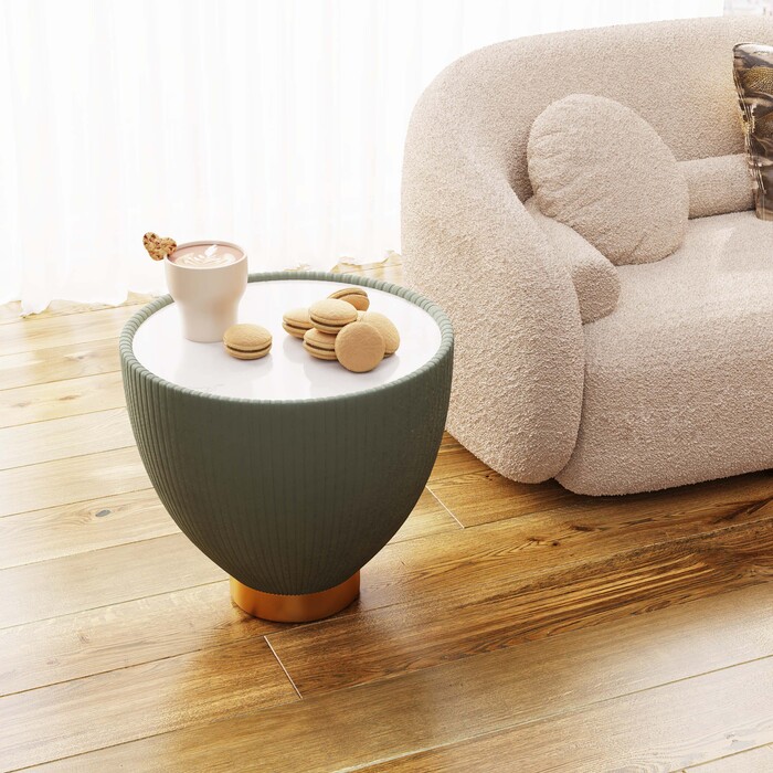 [87132] Table d'appoint Endless Vegas vert Ø47cm - 1