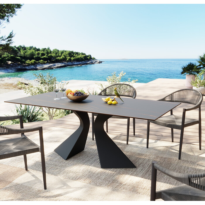 Table Gloria Ceramic noir 180x90cm