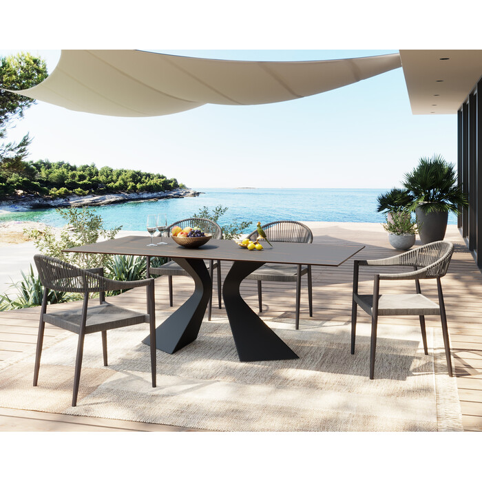 [87349] Table Gloria Ceramic noir 180x90cm - 2