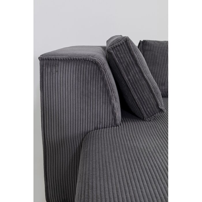 [87400] Corner Sofa Infinity Ottomane Cord Grey Left - 3