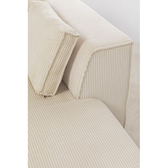 [87402] Canapé d'angle Infinity Ottomane Cord crème droite - 4