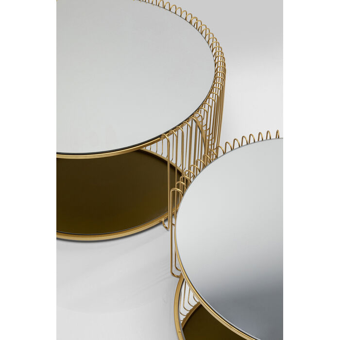 [87674] Coffee Table Wire Double Brass (2/Set) - 3