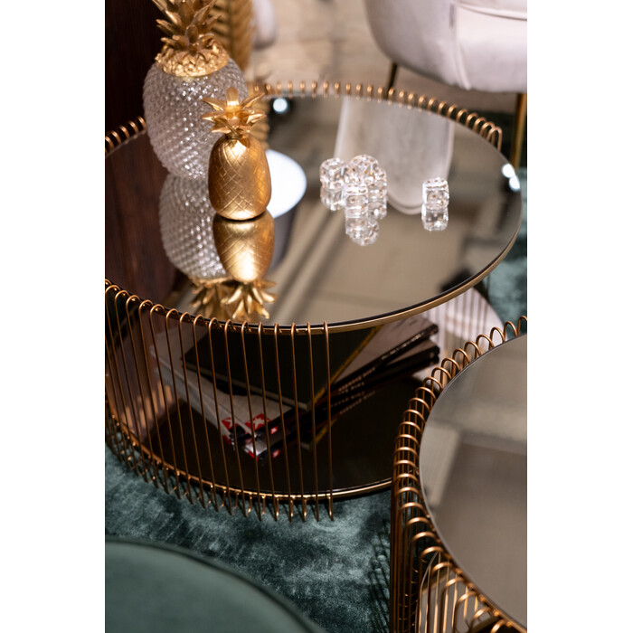 [87674] Coffee Table Wire Double Brass (2/Set) - 2