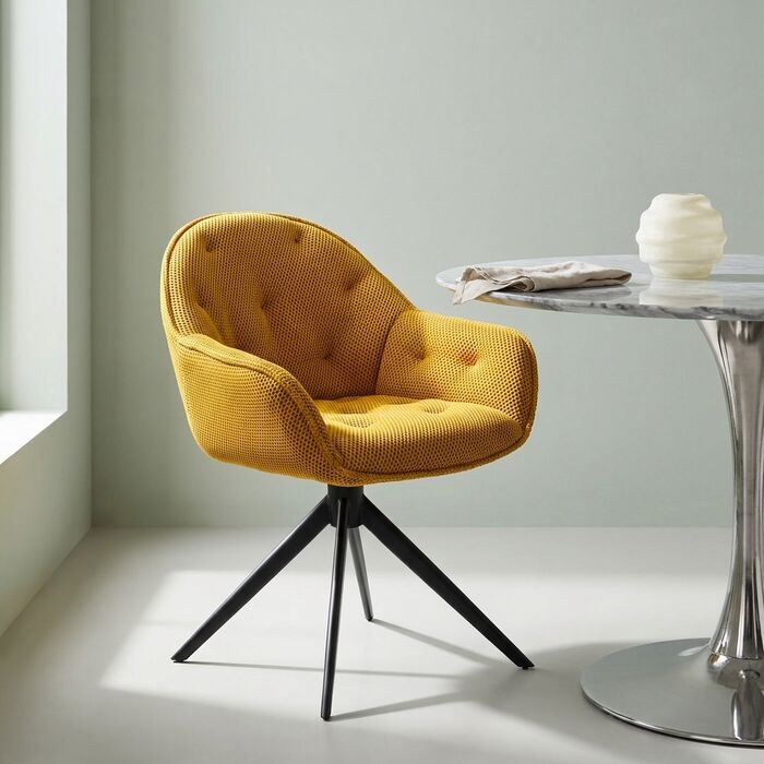 Chaise pivotante Carlito Mesh jaune