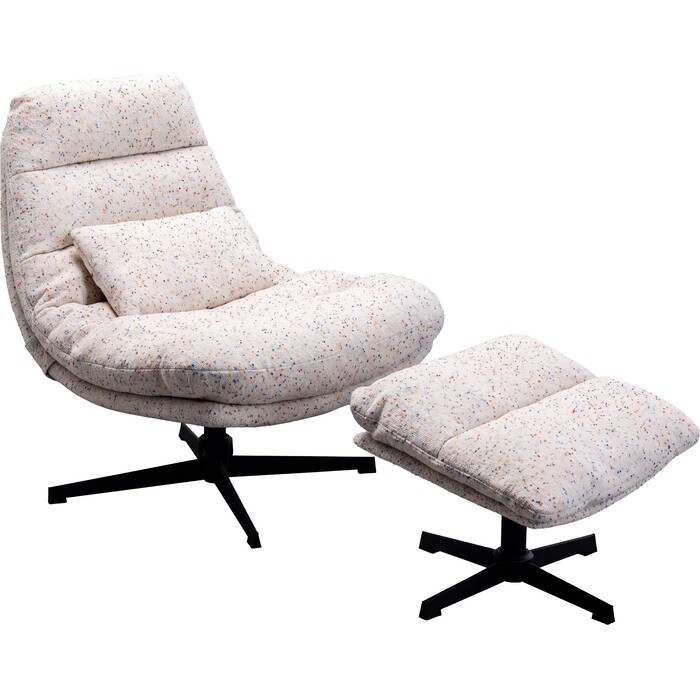 Swivel Armchair + Stool Columbia