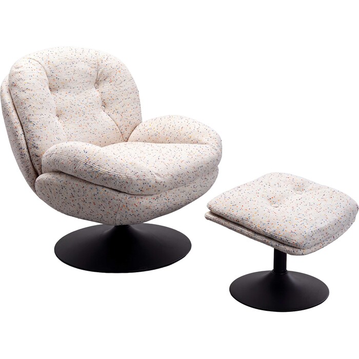 Swivel Armchair + Stool Standford