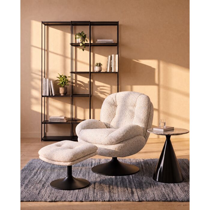 Swivel Armchair + Stool Standford