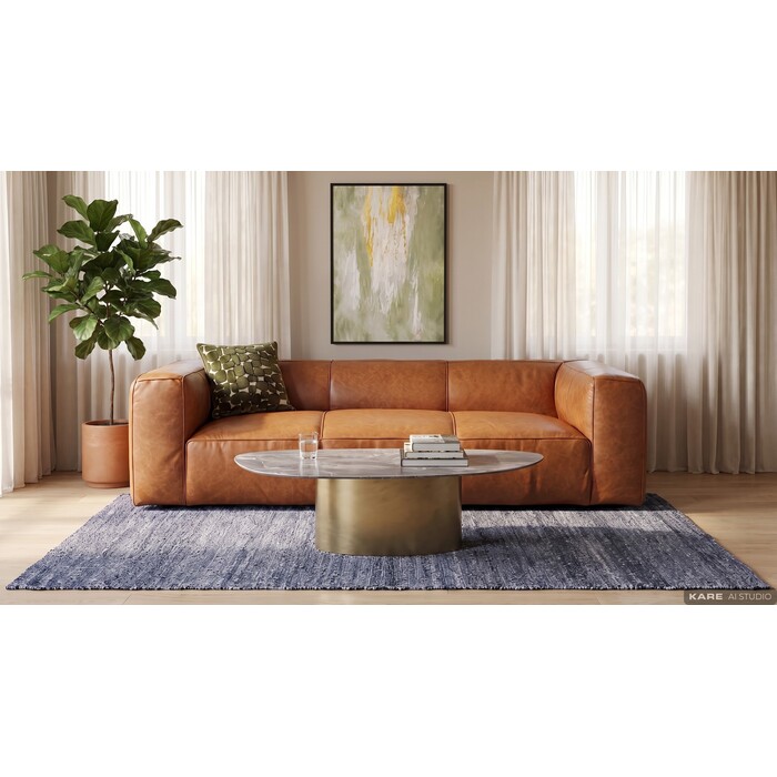 Sofa Cubetto Smart Leather Light Brown 220cm