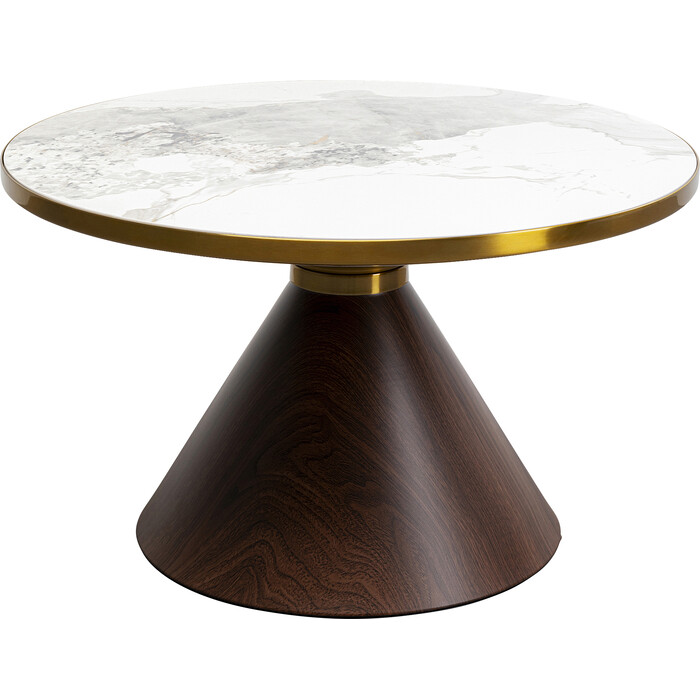 [87807] Coffee Table Cono Walnut Ceramic Ø70cm