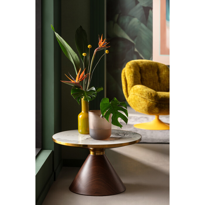 [87807] Coffee Table Cono Walnut Ceramic Ø70cm - 2
