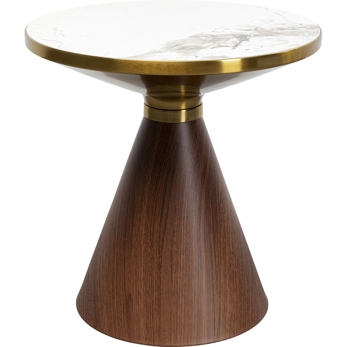 Meja Sisi Cono Walnut Seramik Ø50cm