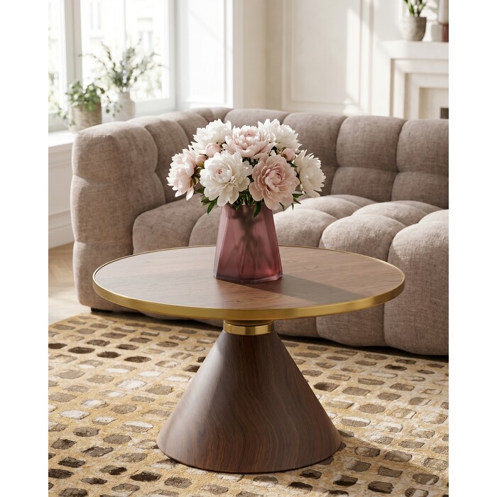 [87810] Table basse Cono Noix Ø70cm - 1