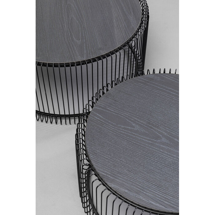 [87816] Mesa centro Wire Negro Madera (2/Set) - 4