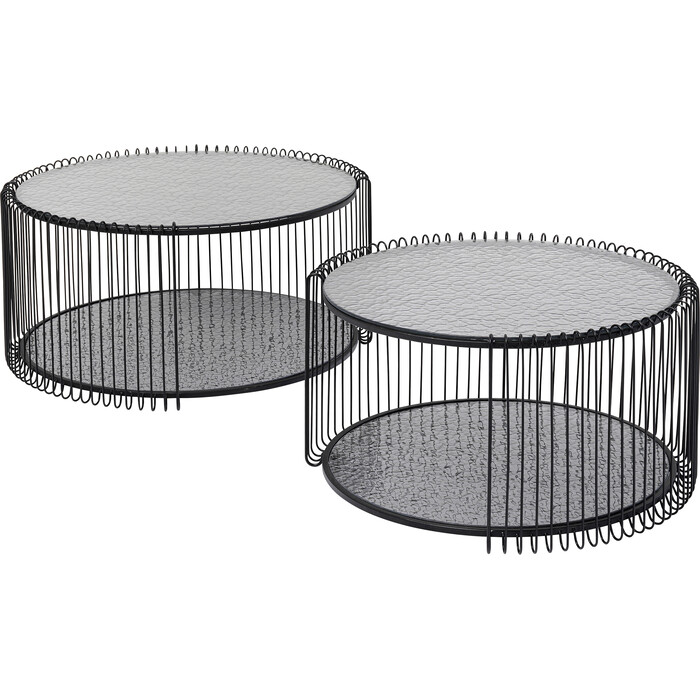[87819] Table basse Wire Double Bubble Noir (2/Set)
