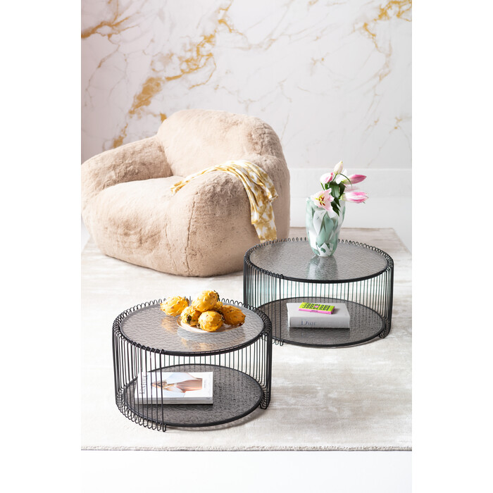 [87819] Table basse Wire Double Bubble Noir (2/Set) - 1