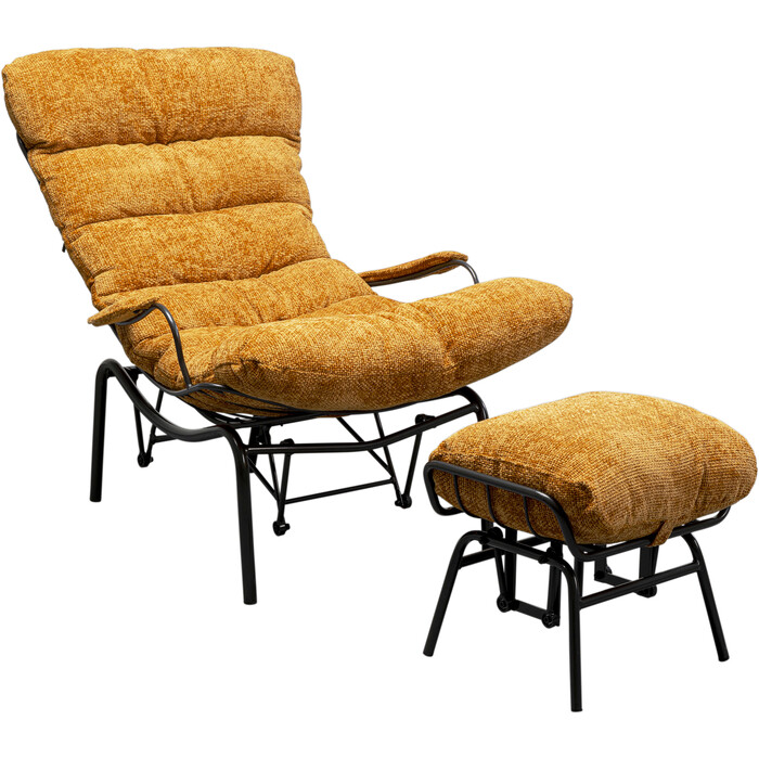 Qoltuq Kreslosu + Taburet Vienna Swing Yellow