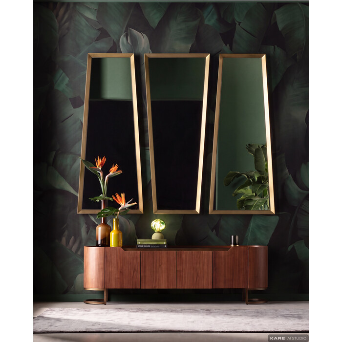Wall Mirror Arezzo Brass Trapez 65(45)x160cm