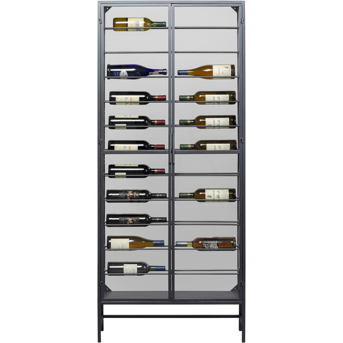 Wine Shelf Porto Black 75x180cm