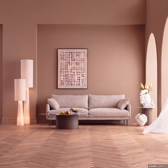 Sofa 3-Seater Edna Cream 245cm