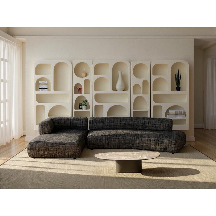 [87988] Corner Sofa Bow Left Grey - 1