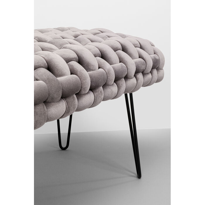 [87995] Klupa Weave Siva 128cm - 3