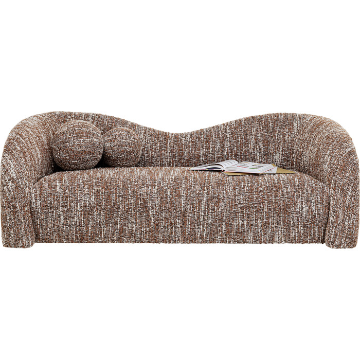 Sofa 2-Seater Livia Melange Brown 201cm